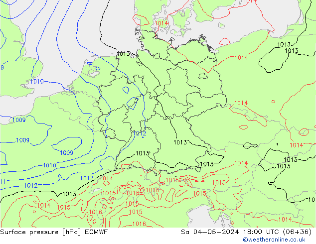 Bodendruck ECMWF Sa 04.05.2024 18 UTC