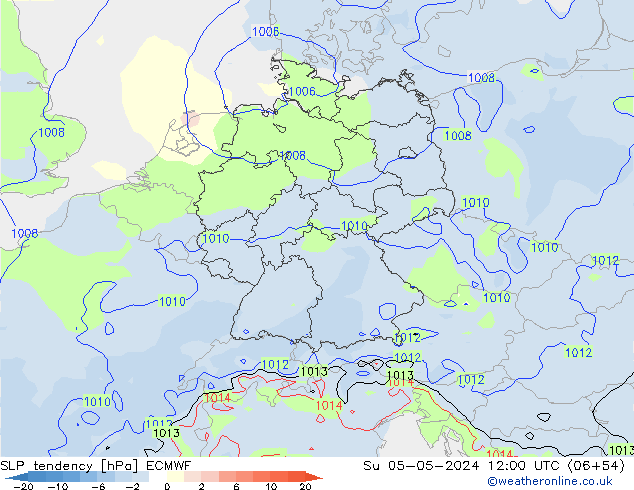 Drucktendenz ECMWF So 05.05.2024 12 UTC