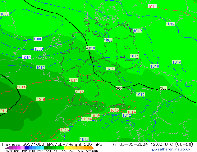 Thck 500-1000hPa ECMWF 星期五 03.05.2024 12 UTC