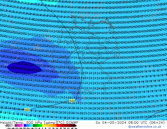 Z500/Regen(+SLP)/Z850 ECMWF za 04.05.2024 06 UTC