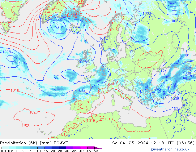 Z500/Rain (+SLP)/Z850 ECMWF Sa 04.05.2024 18 UTC