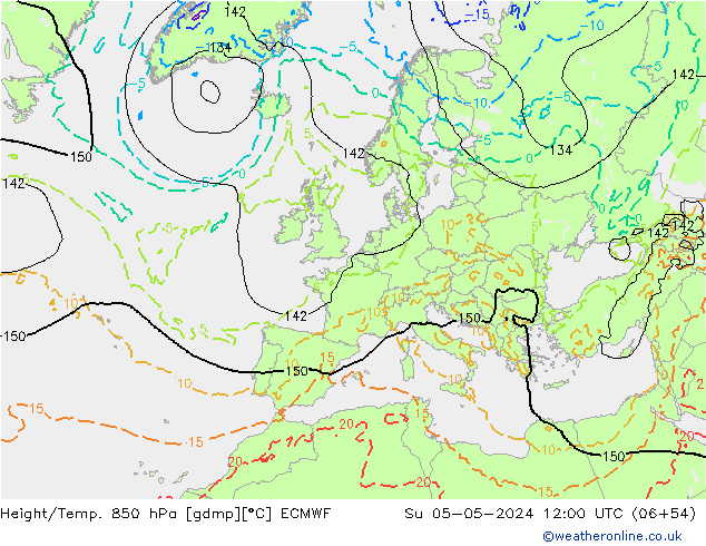 Z500/Regen(+SLP)/Z850 ECMWF zo 05.05.2024 12 UTC