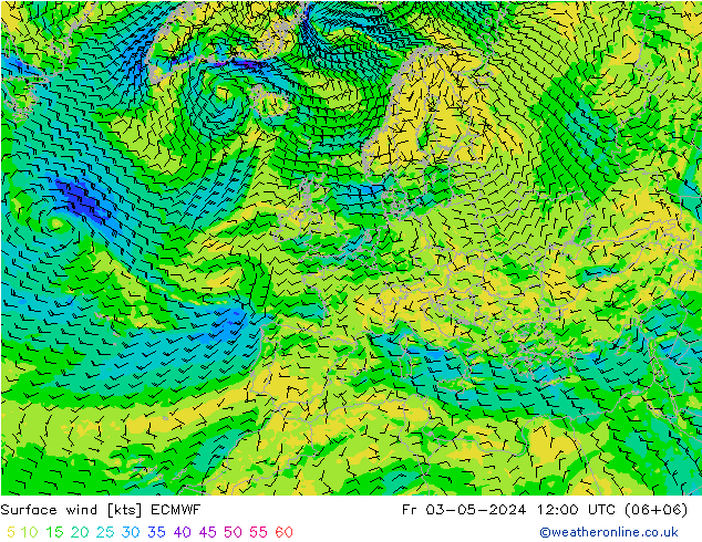 Prec 6h/Wind 10m/950 ECMWF Fr 03.05.2024 12 UTC