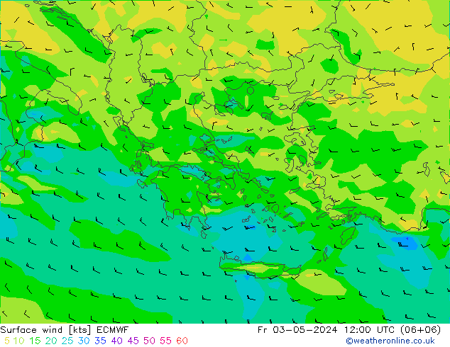 Surface wind ECMWF Fr 03.05.2024 12 UTC