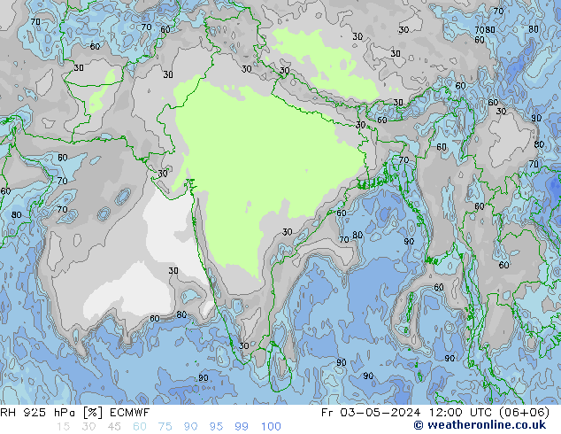 RH 925 hPa ECMWF  03.05.2024 12 UTC