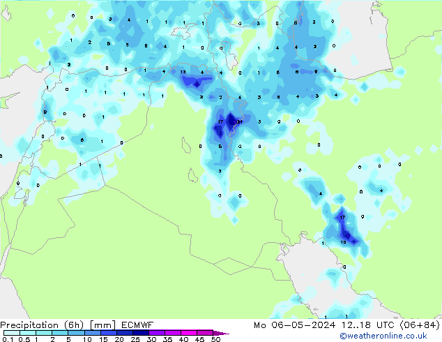 Z500/Rain (+SLP)/Z850 ECMWF Mo 06.05.2024 18 UTC