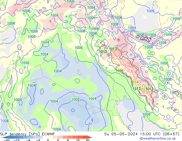 SLP tendency ECMWF Su 05.05.2024 15 UTC