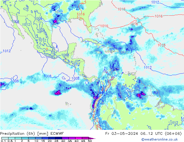 Z500/Yağmur (+YB)/Z850 ECMWF Cu 03.05.2024 12 UTC