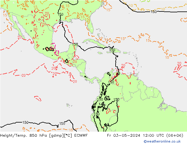 Z500/Regen(+SLP)/Z850 ECMWF vr 03.05.2024 12 UTC