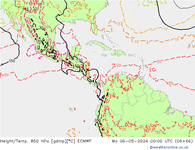 Z500/Rain (+SLP)/Z850 ECMWF lun 06.05.2024 00 UTC