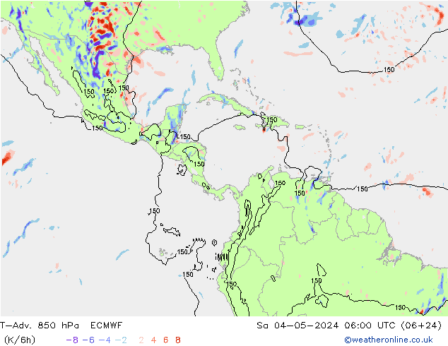 T-Adv. 850 hPa ECMWF  04.05.2024 06 UTC