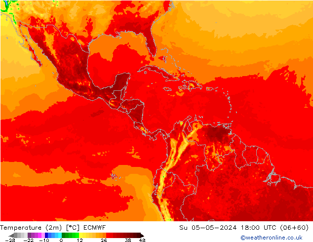 Temperature (2m) ECMWF Su 05.05.2024 18 UTC