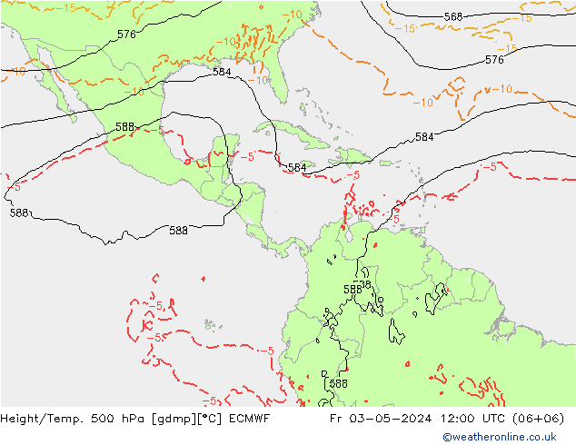Z500/Regen(+SLP)/Z850 ECMWF vr 03.05.2024 12 UTC