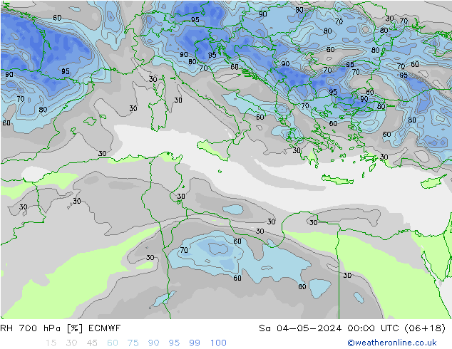 RH 700 hPa ECMWF Sa 04.05.2024 00 UTC