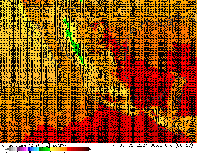 Temperatura (2m) ECMWF vie 03.05.2024 06 UTC