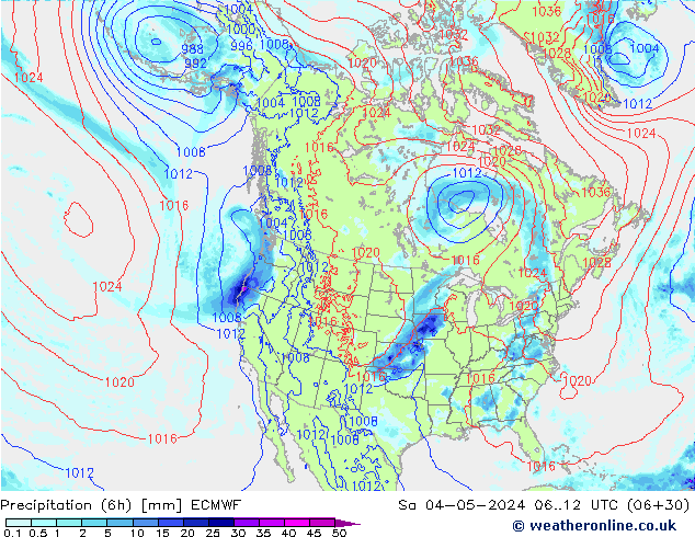 Z500/Rain (+SLP)/Z850 ECMWF сб 04.05.2024 12 UTC