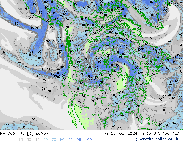 RH 700 hPa ECMWF Fr 03.05.2024 18 UTC