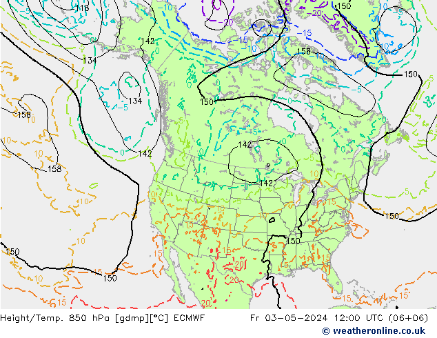 Z500/Rain (+SLP)/Z850 ECMWF ven 03.05.2024 12 UTC