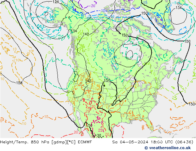 Z500/Yağmur (+YB)/Z850 ECMWF Cts 04.05.2024 18 UTC