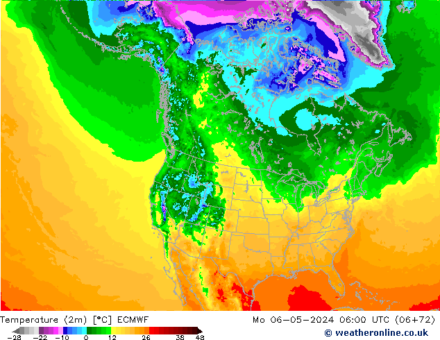 Temperature (2m) ECMWF Mo 06.05.2024 06 UTC