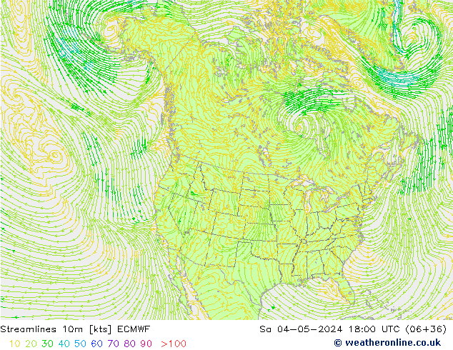 Streamlines 10m ECMWF Sa 04.05.2024 18 UTC