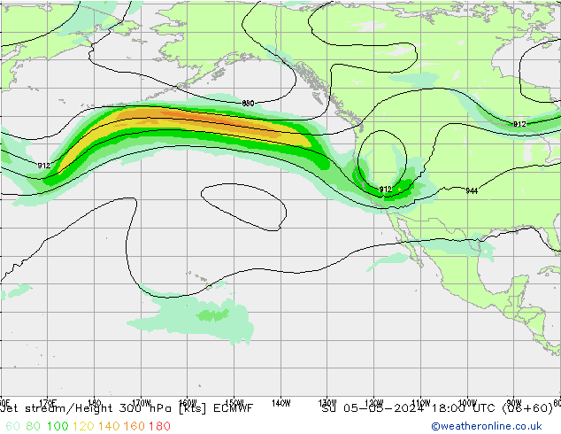 Jet Akımları ECMWF Paz 05.05.2024 18 UTC