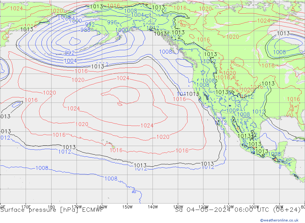 Luchtdruk (Grond) ECMWF za 04.05.2024 06 UTC