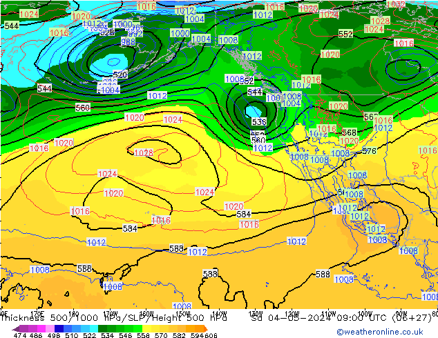 500-1000 hPa Kalınlığı ECMWF Cts 04.05.2024 09 UTC