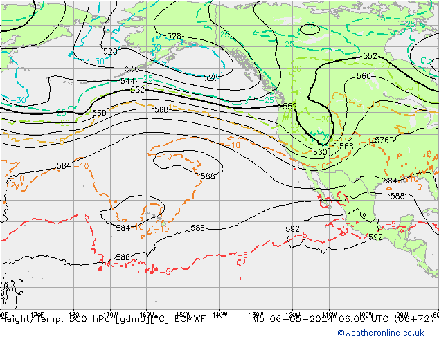 Z500/Rain (+SLP)/Z850 ECMWF Mo 06.05.2024 06 UTC