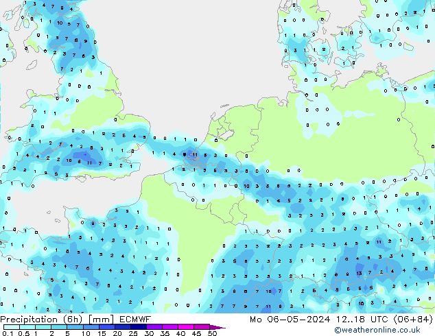 Z500/Rain (+SLP)/Z850 ECMWF Po 06.05.2024 18 UTC