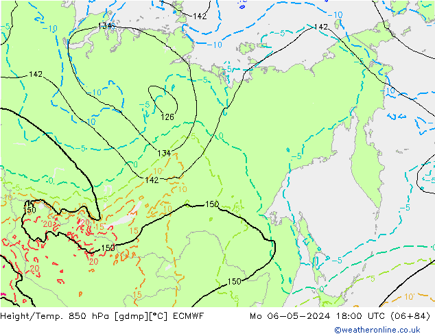 Z500/Rain (+SLP)/Z850 ECMWF lun 06.05.2024 18 UTC