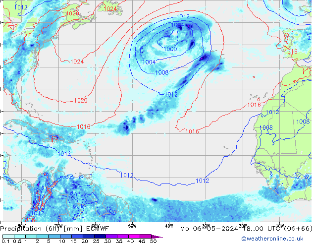 Z500/Rain (+SLP)/Z850 ECMWF Seg 06.05.2024 00 UTC