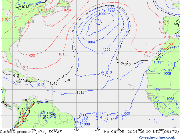 ciśnienie ECMWF pon. 06.05.2024 06 UTC