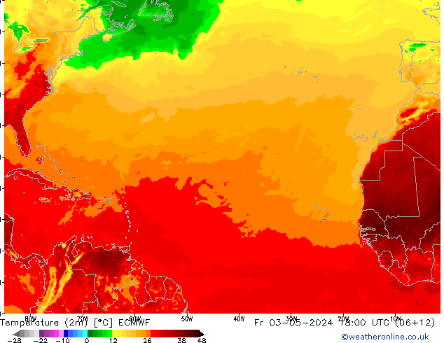 карта температуры ECMWF пт 03.05.2024 18 UTC