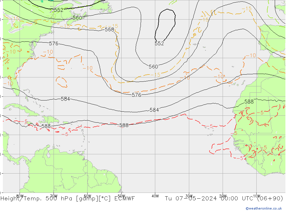 Yükseklik/Sıc. 500 hPa ECMWF Sa 07.05.2024 00 UTC