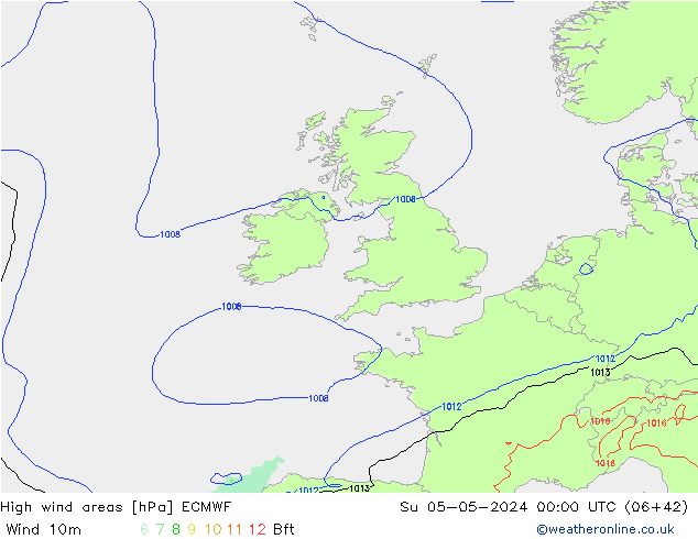 Windvelden ECMWF zo 05.05.2024 00 UTC