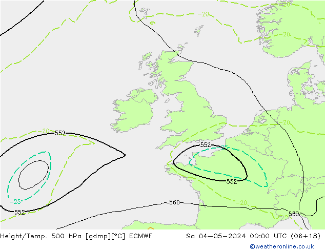 Z500/Rain (+SLP)/Z850 ECMWF sáb 04.05.2024 00 UTC