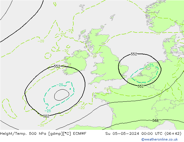 Z500/Rain (+SLP)/Z850 ECMWF dom 05.05.2024 00 UTC