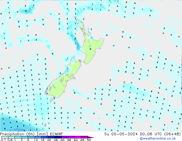 Z500/Rain (+SLP)/Z850 ECMWF dim 05.05.2024 06 UTC