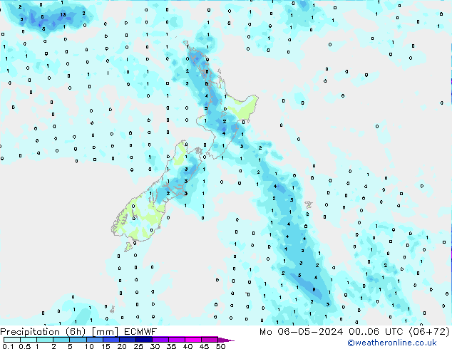 Z500/Rain (+SLP)/Z850 ECMWF Mo 06.05.2024 06 UTC