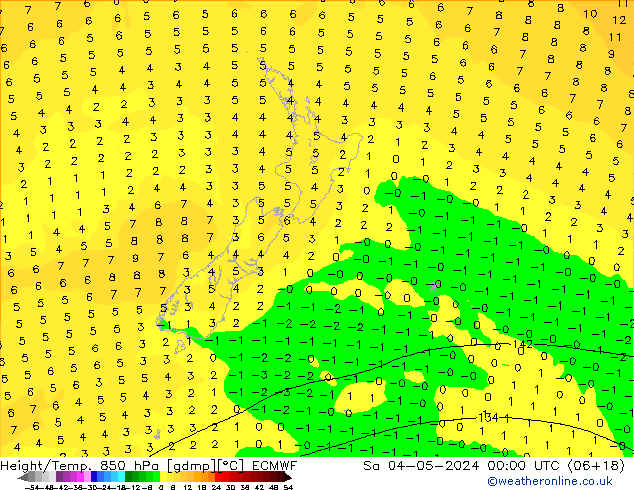 Z500/Rain (+SLP)/Z850 ECMWF сб 04.05.2024 00 UTC