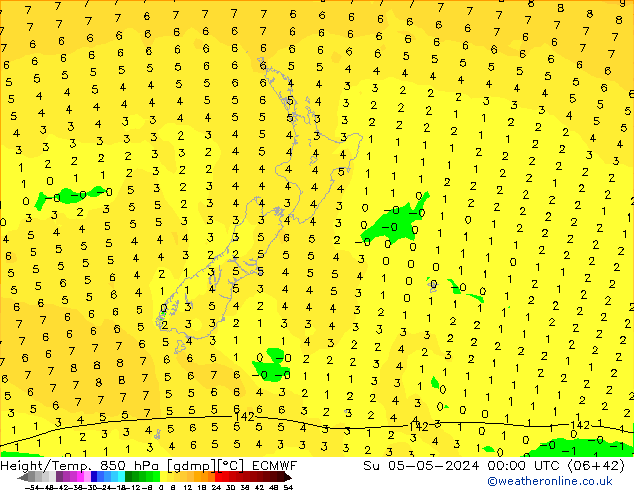 Z500/Rain (+SLP)/Z850 ECMWF Su 05.05.2024 00 UTC