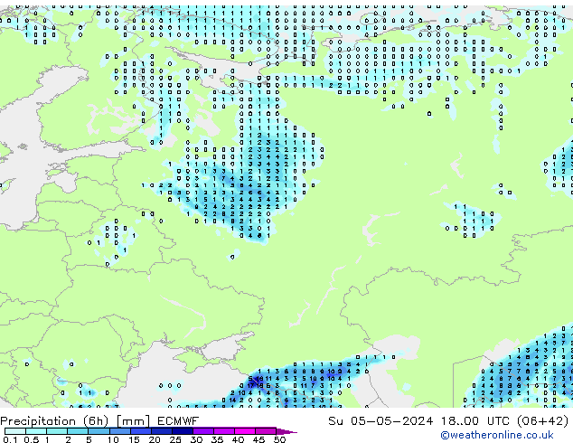 Z500/Yağmur (+YB)/Z850 ECMWF Paz 05.05.2024 00 UTC