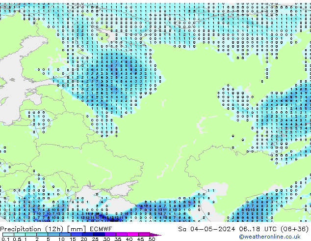 Precipitação (12h) ECMWF Sáb 04.05.2024 18 UTC