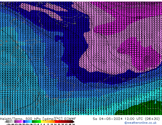 Z500/Rain (+SLP)/Z850 ECMWF Sa 04.05.2024 12 UTC