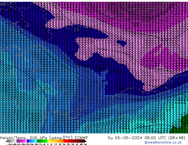 Z500/Rain (+SLP)/Z850 ECMWF Вс 05.05.2024 06 UTC