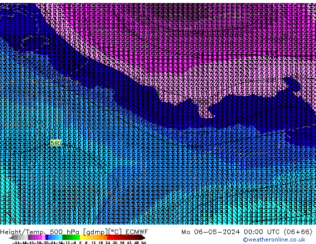 Z500/Rain (+SLP)/Z850 ECMWF lun 06.05.2024 00 UTC