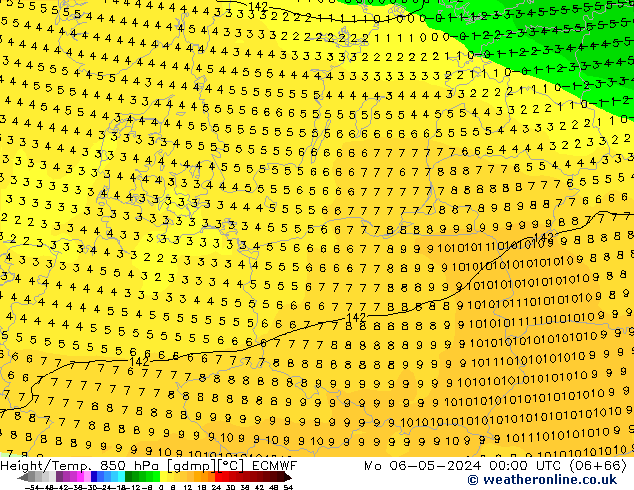 Z500/Regen(+SLP)/Z850 ECMWF ma 06.05.2024 00 UTC