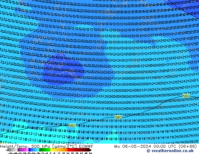 Z500/Regen(+SLP)/Z850 ECMWF ma 06.05.2024 00 UTC