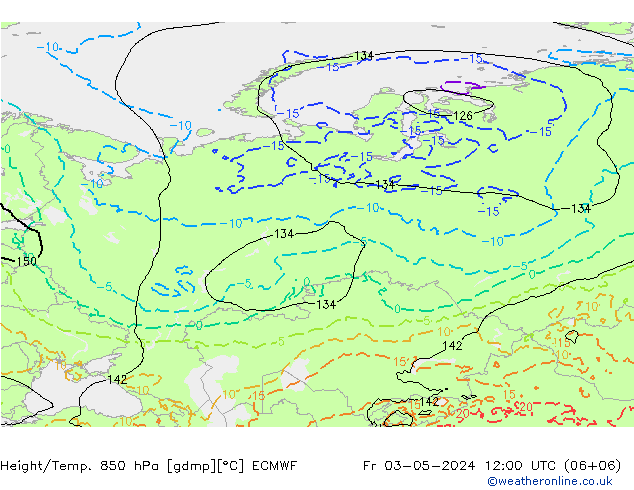 Z500/Rain (+SLP)/Z850 ECMWF Fr 03.05.2024 12 UTC